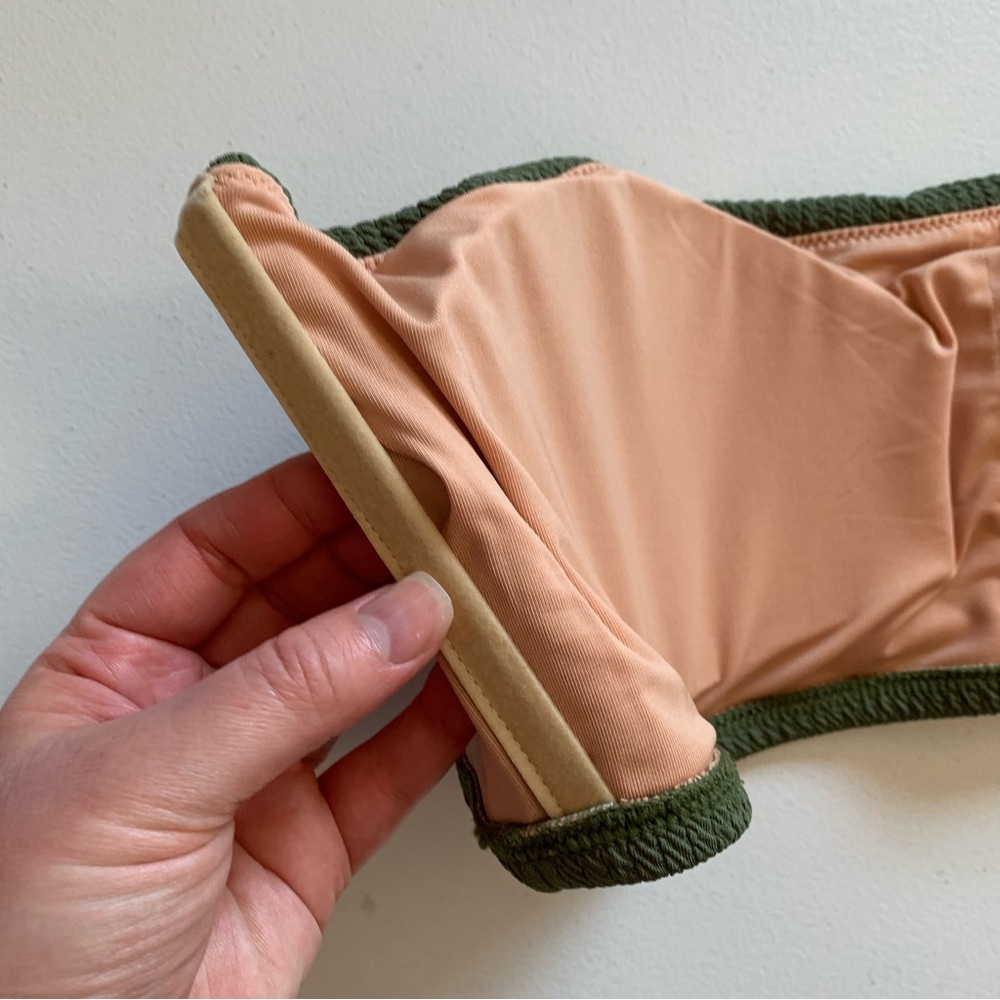 J Crew Size 2X Green Textured One Shoulder Bikini Top Swimwear NWT - Picture 10 of 17